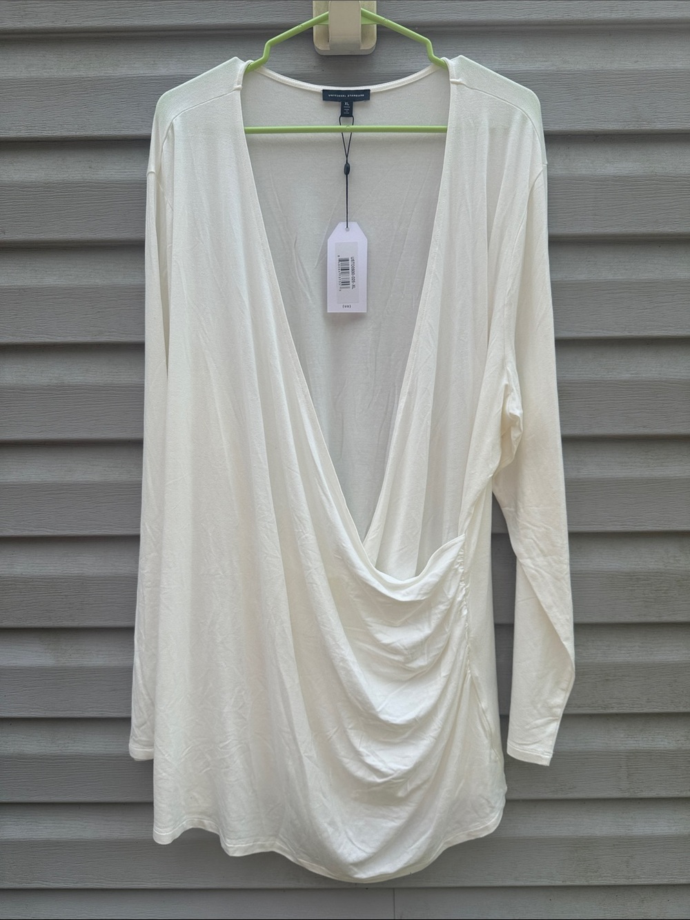 Universal Standard White Draped Surplice Tunic‎ Top XL USTO0930 New